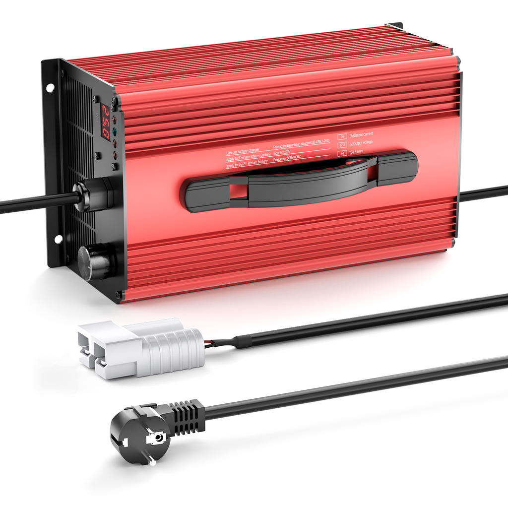 NOEIFEVO מטען סוללת ליתיום 88.2V 25A עבור סוללת ליתיום Li-Ion Lipo 77.7V (72V) 21S, תצוגת LCD, זרם מתכוונן, מטען לאופניים חשמליים, קורקינט, אופנוע חשמל