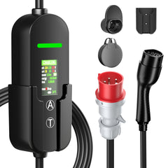 NOEIFEVO Typ2 Mobile Wallbox/Ladestation 11 kW 3-Phasen, 6-16 A Einstellbarer Ladestrom, 1-12 Stunden Verzögerungs-Ladung, CEE 16A auf Typ2 Tragbarer EV-Ladegerät mit 5m Ladekabel, Für alle Typ2 EV & PHEV