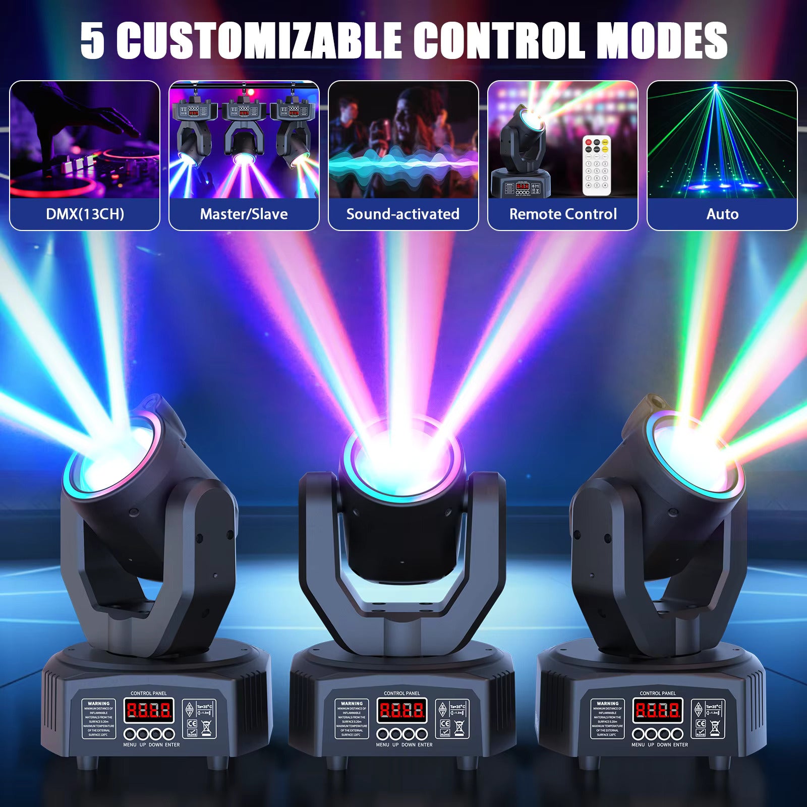 30W Spot Beam Moving Head LED 4IN1 RGBW Effekt Stroboskop Bühnenlicht DMX Soundaktiviert DJ Disco Bar Partylicht