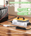 NOEIFEVO 36V 38.4V LiFePO4 batteriladdare, 43.8V 25A laddare för golfbil, båt LiFePO4 batteri
​