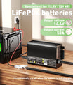 Noeifevo 14.6V 50A LiFePO4 batterioplader til 12V(12.8V) LiFePO4 batteri, Reset LiFePO4 batterioplader