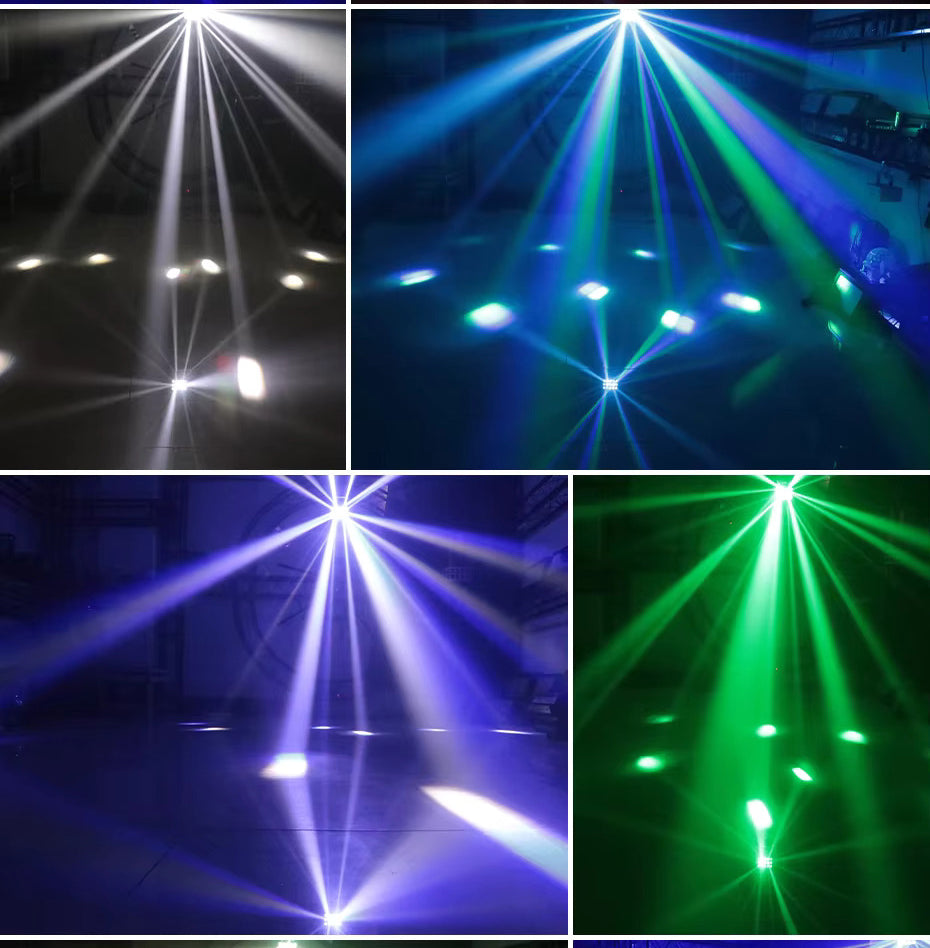 3-in-1 DMX RGBW -juhdevalo, LED-laserstroboskooppi, disco DJ -beam-spot-lavavalo, tanssiklubi- ja hääperhonenvalo