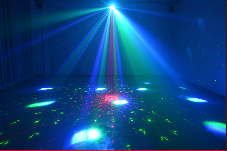3-in-1 DMX RGBW -juhdevalo, LED-laserstroboskooppi, disco DJ -beam-spot-lavavalo, tanssiklubi- ja hääperhonenvalo