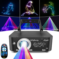 DJ Discolight-partylys, 3D RGB animations-diskolys med fjernbetjening, partylys med DMX, musikstyret beam-effekt scenelys til fest, festival, klub, scene, belysning, show