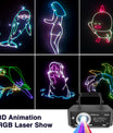 DJ Discolight-partylys, 3D RGB animations-diskolys med fjernbetjening, partylys med DMX, musikstyret beam-effekt scenelys til fest, festival, klub, scene, belysning, show