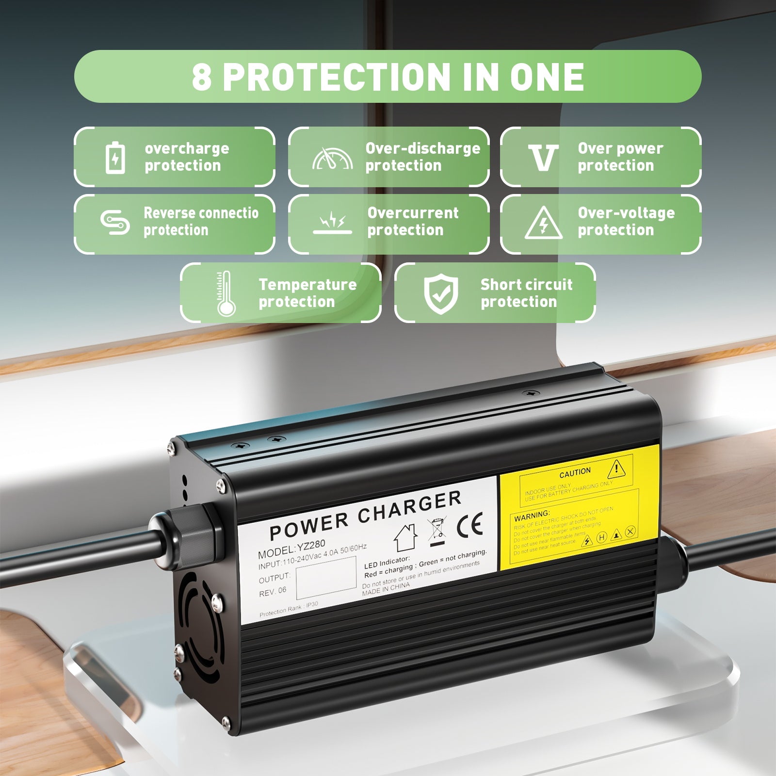 NOEIFEVO Cargador de batería de litio de 29,4 V 7 A para batería de 24 V 25,9 V 7 S, cargador de motocicleta para dispositivo eléctrico de scooter de bicicleta eléctrica.