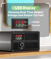 NOEIFEVO 116.8V 1A-12A LiFePO4-batterijlader, geschikt voor 102.4V (96V) 32S LiFePO4-batterij, LCD-scherm, instelbare stroom