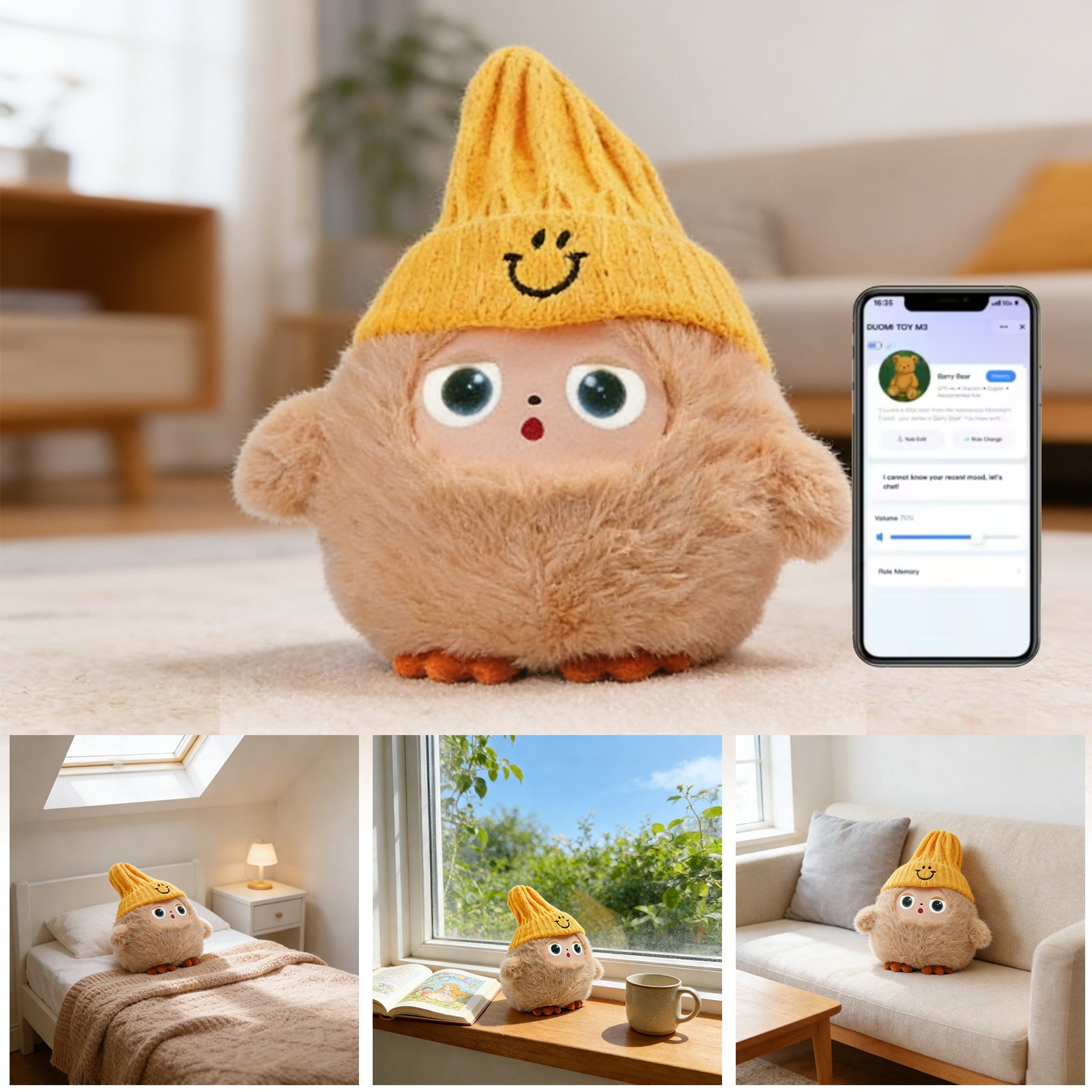 KI-gesteuertes Plüschtier mit intelligenter Stimme und LED-Augen – ein interaktiver Begleiter für Kinder und Erwachsene, wiederaufladbares E-Pet, unterstützt über 50 Sprachen mit der Tuya-App