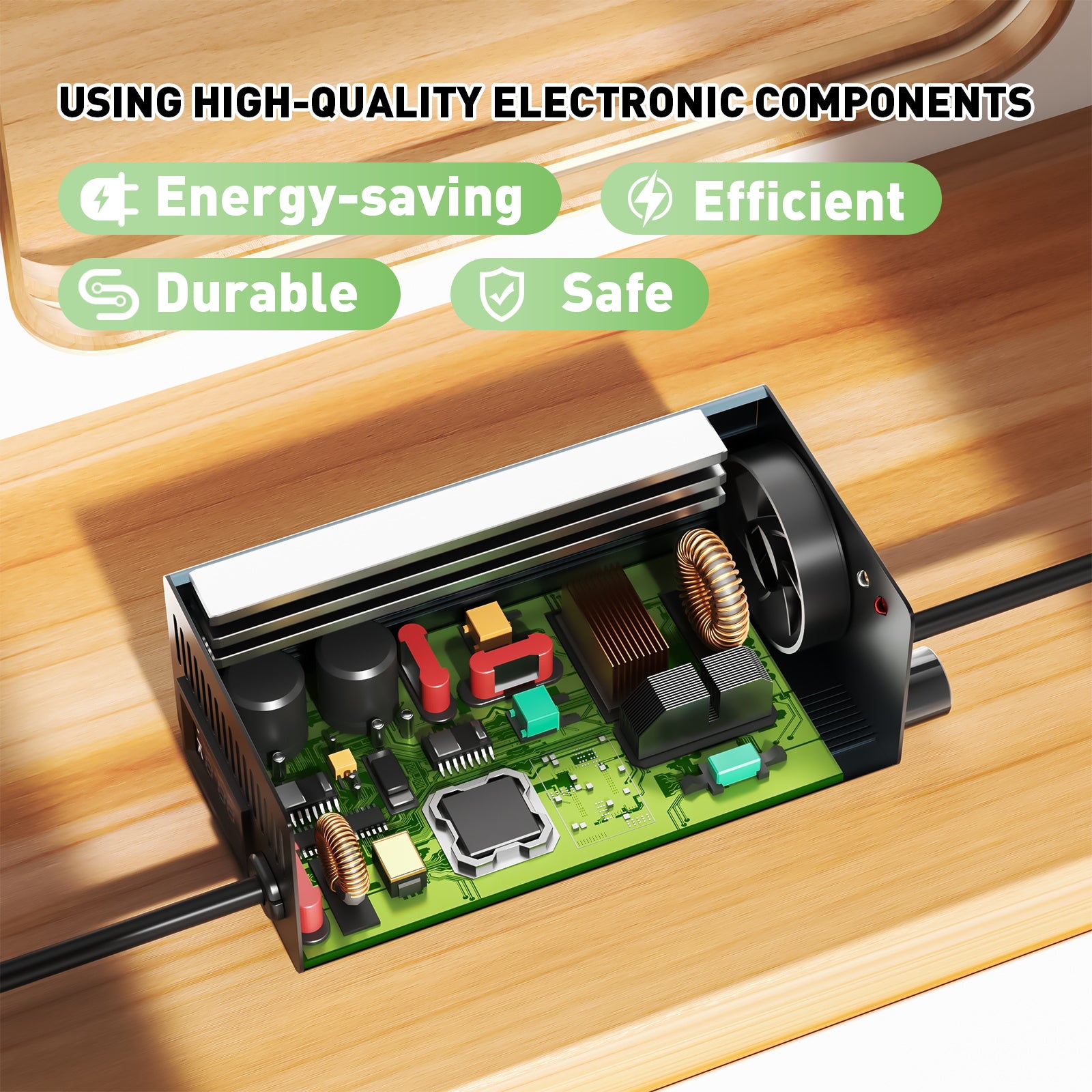 NOEIFEVO 67.2V 8A 16S Lithium-Batterijlader voor 16S 60V Li-Ion Batterijen, Stroominstelling 1-8A, Langzaam Laden en Snelle Laden (MLC1300)