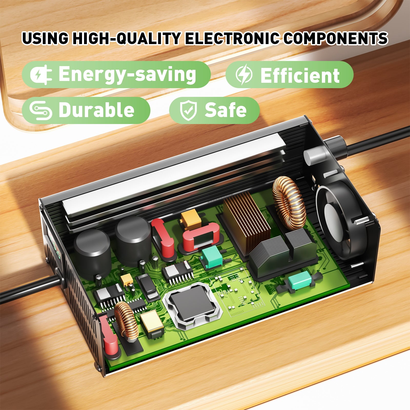 NOEIFEVO 75.6V 20A Lithium-batterilader til 66.6V 18S Lithium-Li-Ion-Lipo-batteri, LCD-skærm, justerbar strøm, lader til E-bike, scooter, elektrisk motorcykel