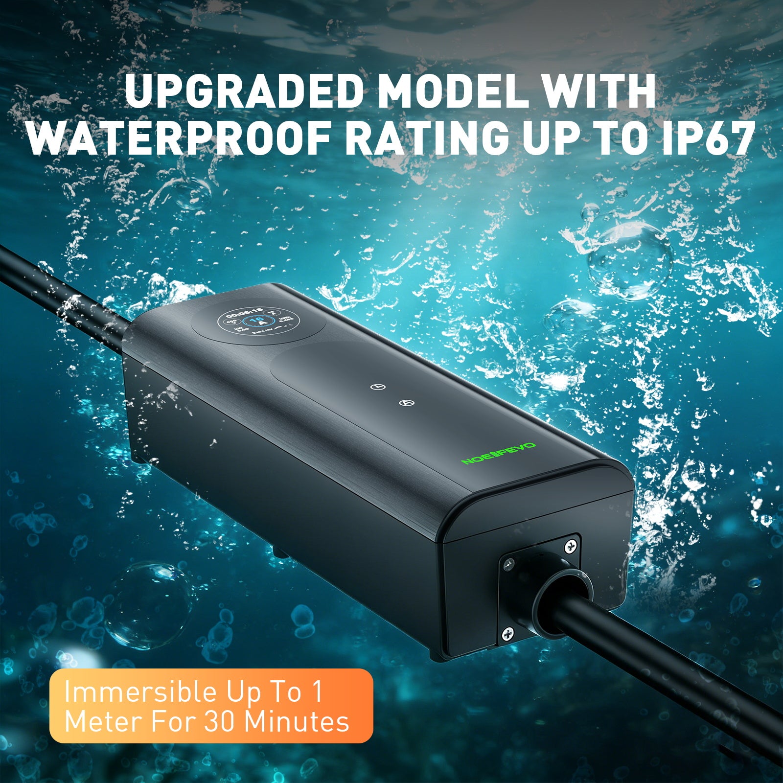 NOEIFEVO Mobile Wallbox 11kW sovelluksella [5 m/10 m | 3-vaiheinen | 6–16 A], CEE-16A 400V Type 2 -latauskaapeli säädettävällä latausteholla, EV-laturi ID.3/4/5/7:lle, IX1:lle, Model 3/Y:lle ja muille BEV/PHEV-ajoneuvoille