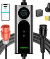 Noeifevo Wallbox EV Mobile Tipo 2, Caricatore EV 11KW 3-fasi CEE16A con Potenza di Carica Regolabile, Cavo di Carica EV da 5m/10m/15m per Model Y/3, ID.3/4/5, MG4, EX30, e-up, e-tron, Zoe e altri veicoli elettrici.
