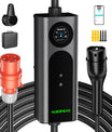 Noeifevo Wallbox EV Móvel Tipo 2, Carregador EV 11KW 3-fases CEE16A com Potência de Carga Ajustável, Cabo de Carregamento EV de 5m/10m/15m para Model Y/3, ID.3/4/5, MG4, EX30, e-up, e-tron, Zoe e outros veículos elétricos.
