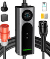 Noeifevo Wallbox EV Móvel Tipo 2, Carregador EV 11KW 3-fases CEE16A com Potência de Carga Ajustável, Cabo de Carregamento EV de 5m/10m/15m para Model Y/3, ID.3/4/5, MG4, EX30, e-up, e-tron, Zoe e outros veículos elétricos.
