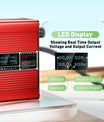 NOEIFEVO 54.6V 3A Lithium-Ladegerät für 13S 48.1V Li-Ion Lipo-Batterien, mit LCD-Anzeige, Kühlventilator, automatischer Abschaltung(RED)