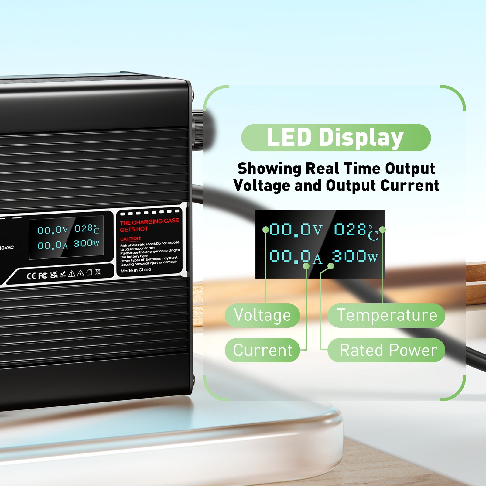 NOEIFEVO 58.8V 2A Lithium-latauslaite 14S 51.8V Li-Ion Lipo -akuilla, LCD-näytöllä, jäähdytyspuhaltimella, automaattisella sammutuksella