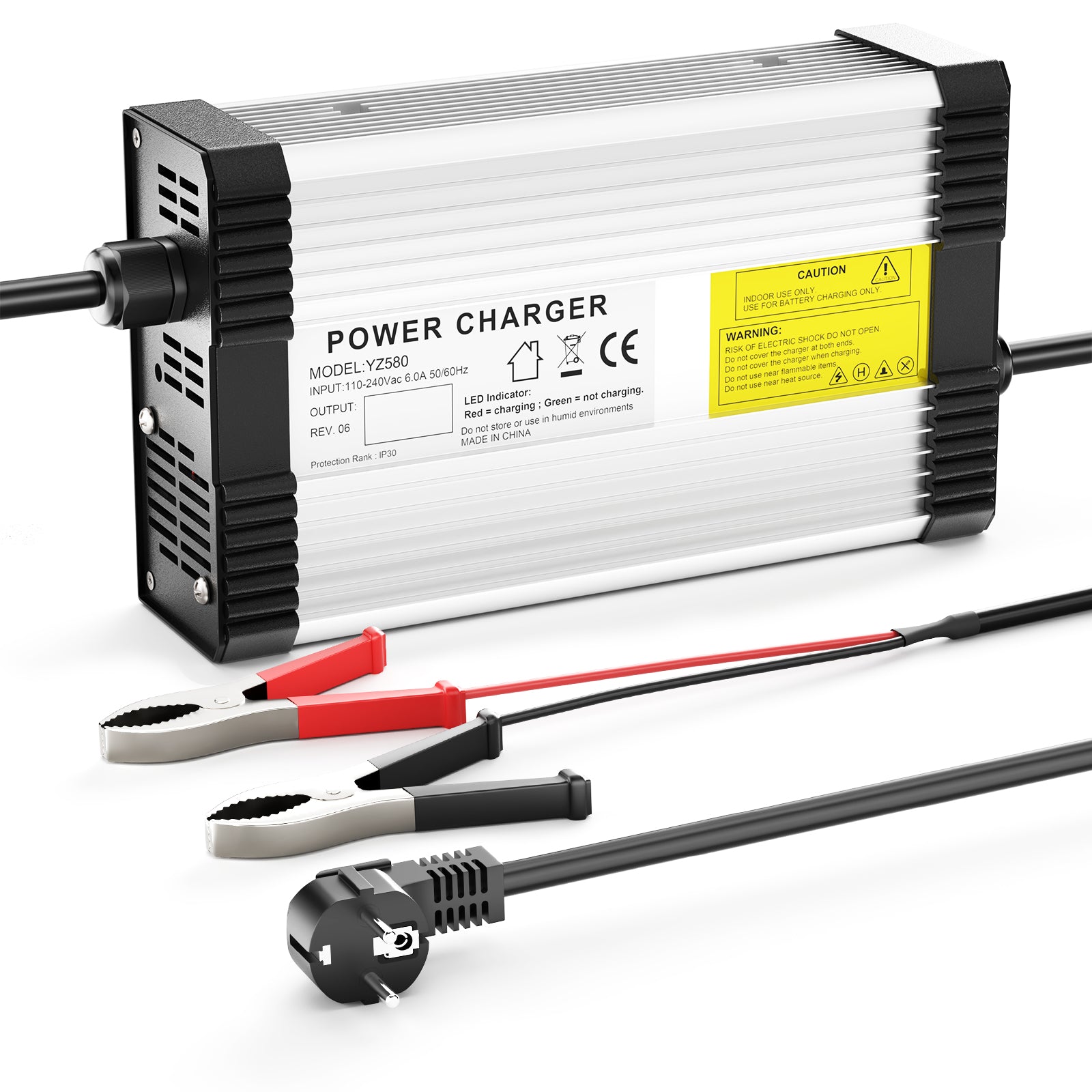 NOEIFEVO 33.6V 12A Lithium-Batterijlader voor 8S 29.6V 30V Lithium Batterij, met koelfan, automatische uitschakeling.