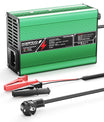 NOEIFEVO מטען ליתיום 29.4V 2A 3A 4A 5A עבור סוללות Li-Ion Lipo 7S 25.9V, מאוורר קירור, כיבוי אוטומטי (ירוק)