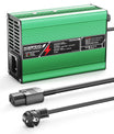 NOEIFEVO 37.8V  2A 3A 3.5A 4A מטען ליתיום עבור סוללות 9S 33.3V Li-Ion Lipo, מאוורר קירור, כיבוי אוטומטי (ירוק).
