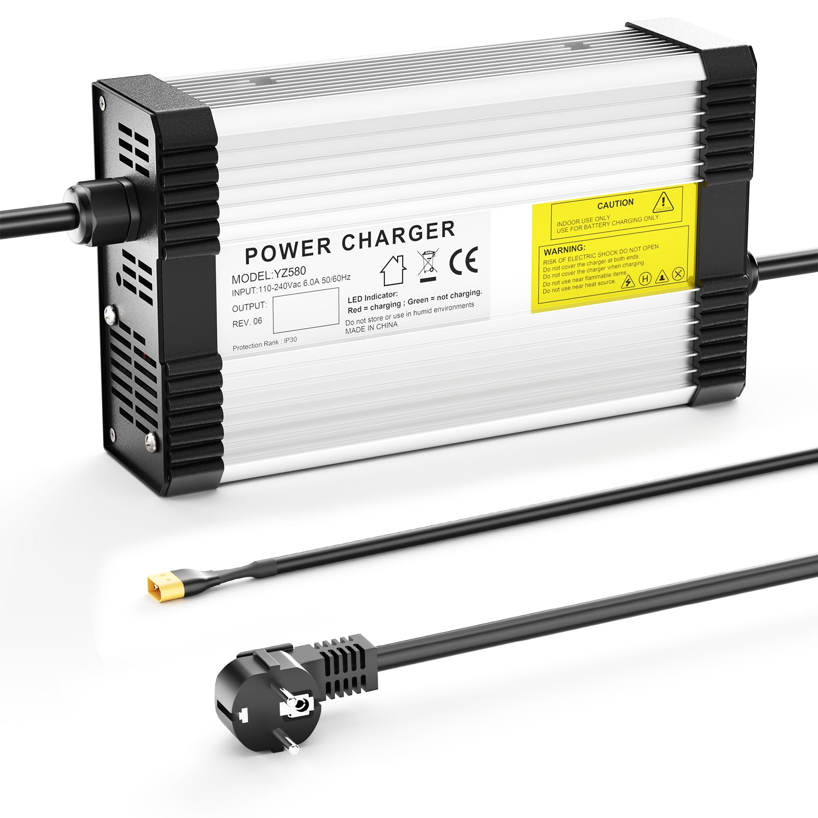 NOEIFEVO 27.6V-29.4V 14A Cargador de batería de plomo-ácido  para baterías de plomo-ácido de 24V, con ventilador de refrigeración y apagado automático.