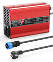 NOEIFEVO 58.8V 2A 2.5A 3A Caricabatterie al litio per batterie 14S 51.8V Li-Ion Lipo, con display LCD, ventola di raffreddamento, spegnimento automatico (ROSSO)