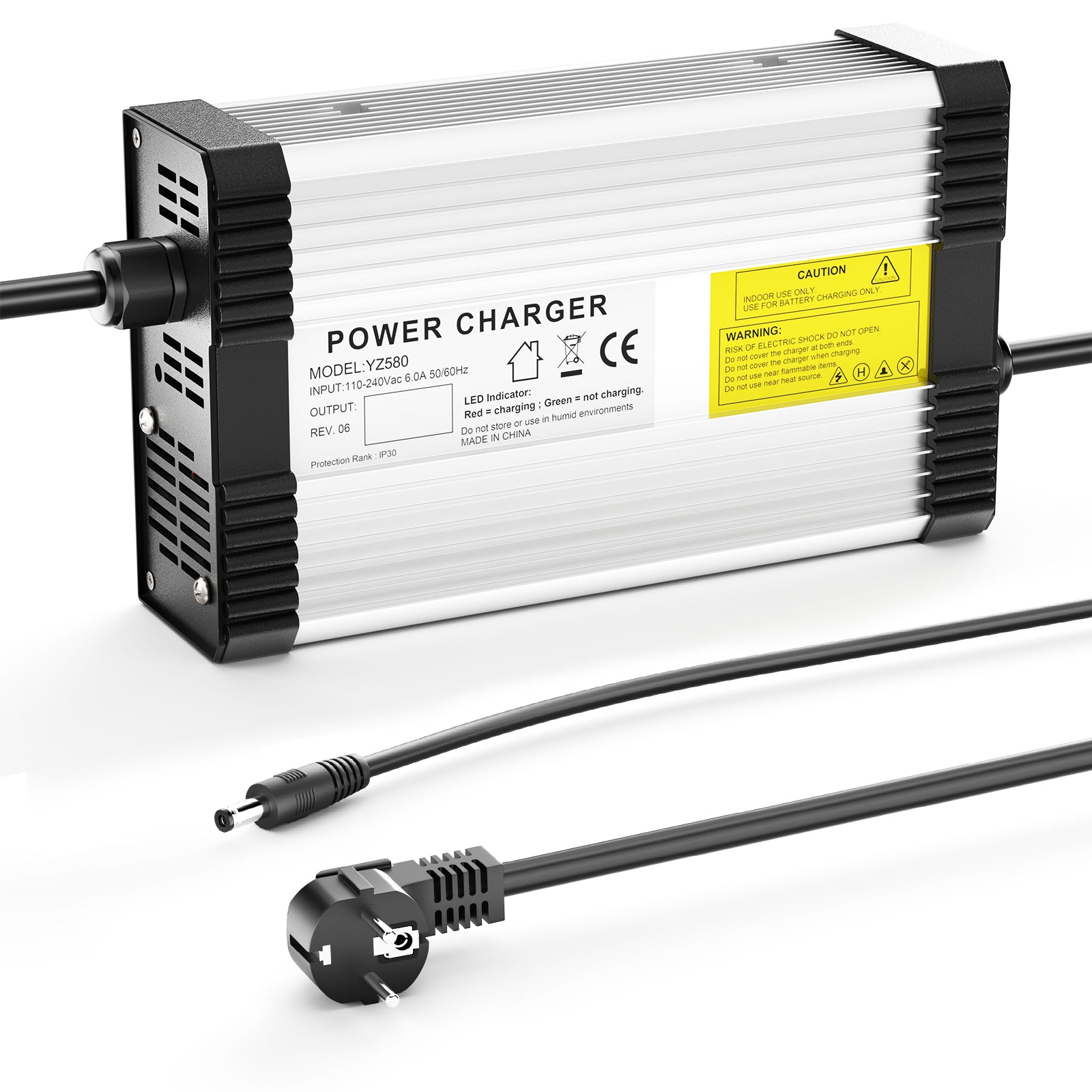 Caricabatterie NOEIFEVO 73V 5A LiFePO4 per batteria LiFePO4 60V 64V 20S, con ventola di raffreddamento, spegnimento automatico.