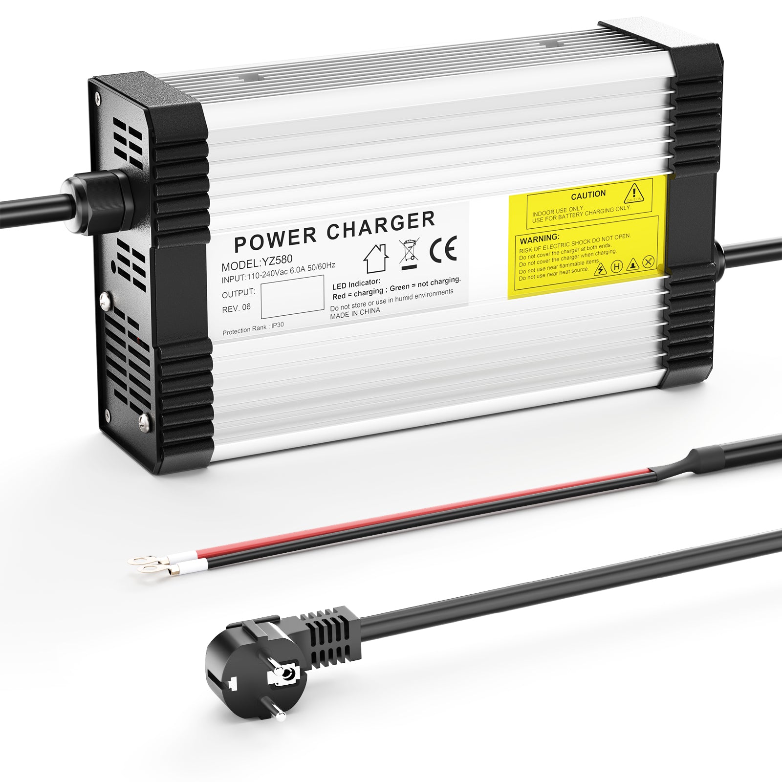 NOEIFEVO 29.2V 14A LiFePO4-batterilader til 24V 25.6V 8S LiFePO4-batteri, med kølevifte, automatisk slukning.