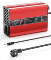 NOEIFEVO 54.6V 2A 2.5A 3A Caricabatterie al litio per batterie 13S 48.1V Li-Ion Lipo, con ventola di raffreddamento, spegnimento automatico (ROSSO)