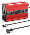 NOEIFEVO 50.4V 2A 2.5A 3A litiumladdare för 12S 44.4V Li-Ion Lipo-batterier, kylfläkt, automatisk avstängning(RED)