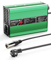 NOEIFEVO 37.8V  2A 3A 3.5A 4A מטען ליתיום עבור סוללות 9S 33.3V Li-Ion Lipo, מאוורר קירור, כיבוי אוטומטי (ירוק).
