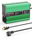 NOEIFEVO 37.8V  2A 3A 3.5A 4A מטען ליתיום עבור סוללות 9S 33.3V Li-Ion Lipo, מאוורר קירור, כיבוי אוטומטי (ירוק).
