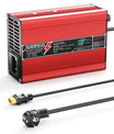 NOEIFEVO מטען ליתיום 54.6V 2A 2.5A 3A עבור סוללות Li-Ion Lipo 13S 48.1V, מאוורר קירור, כיבוי אוטומטי (אדום).