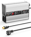 NOEIFEVO 50.4V 2A 2.5A 3A Cargador de litio para baterías 12S 44.4V Li-Ion Lipo, con ventilador de refrigeración, apagado automático