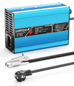 Cargador de batería LiFePO4 NOEIFEVO 36.5V 2A 3A 3.5A 4A  para batería LiFePO4 10S 32V, apagado automático (AZUL)
