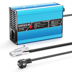 NOEIFEVO 36.5V 2A 3A 3.5A 4A   LiFePO4 nabíječka baterií pro 10S 32V LiFePO4 baterii, automatické vypnutí（BLUE）