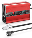 NOEIFEVO Caricabatterie LiFePO4 43.8V 4A per batteria LiFePO4 12S 36V 38.4V, con display LCD, ventilatore di raffreddamento, spegnimento automatico (ROSSO)