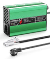 NOEIFEVO 46,2V 4A Lithium-oplader til 11S 40,7V Li-Ion Lipo-batterier, køleventilator, automatisk afbrydelse (GRØN)