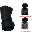 Noeifevo J1772 Typ1-Stecker auf Schuko-Steckdosenadapter, 220 V 16 A EV-Ladeanschlussadapter EVSE-Stecker für Wohnmobil-Elektroroller