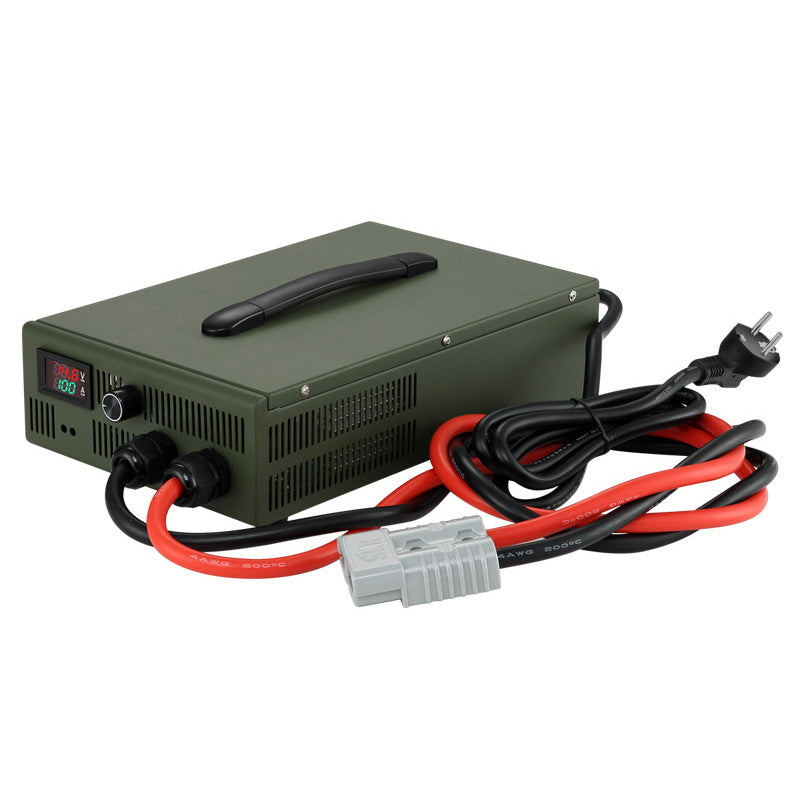 NOEIFEVO 12V 10A-100A Lithium LiFePO4 batterijlader, laadspanning 14,6V, LCD-scherm, stroom instelbaar, ventilator