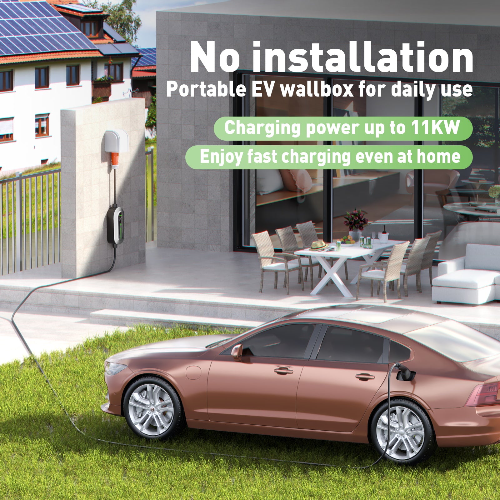 Noeifevo F094 EV Ladestation, 11KW 16A 3 Phase Mobile Ladegerät für Typ 2 Elektrofahrzeuge