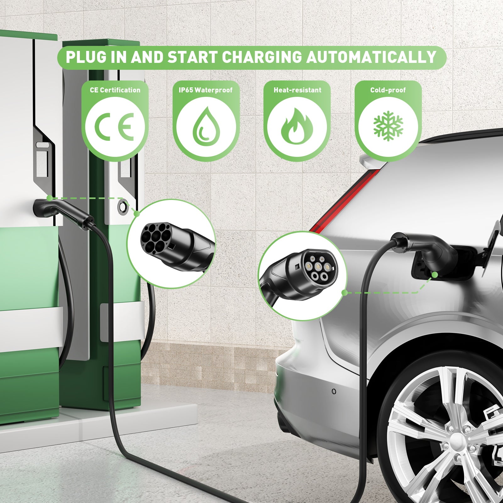 Noeifevo tipo 2 carregamento de Cabo para EV eléctricos carros,22KW 32A/11KW 16A/7KW 32A de rápido carregamento de cabo