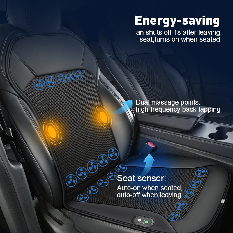 NOEIFEVO Auto Chladicí Potah Sedadla, Letní Chladicí Polštářek se 20 Ventilátory, Masáž, Ventilace, Potah Sedadla s Ventilátory, 12V/24V Auto Přední Sedadlo Chladicí Potah (Černý, 1 Kus)