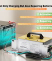 NOEIFEVO 51,2V 48V 16S Lithium LiFePO4 Akkuladegerät, 58,4V 35A Ladegerät für Solarbatterien, Golfwagenbatterien, Bootsbatterien, wasserdicht, 0V BMS-aktiviert