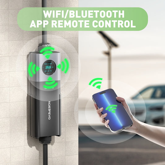 NOEIFEVO Q21W Wlan Caricabatterie per auto elettriche Wallbox mobile 11kW con telecomando APP, cavo di ricarica 5m/10m Tipo2 CEE16A 3phase 