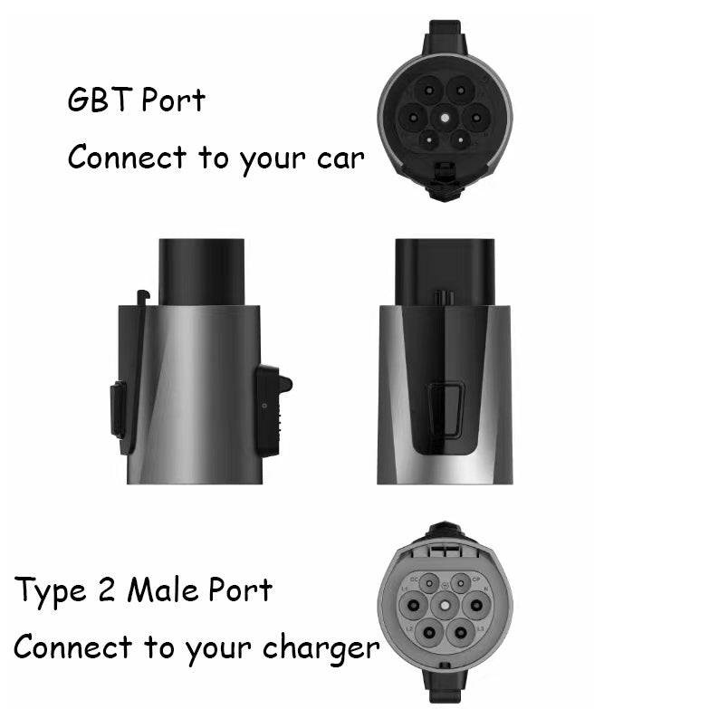 Type2 to GB/T EV Adapter 22KW 32A For Type2 EV charger for Chinese electric vehicles