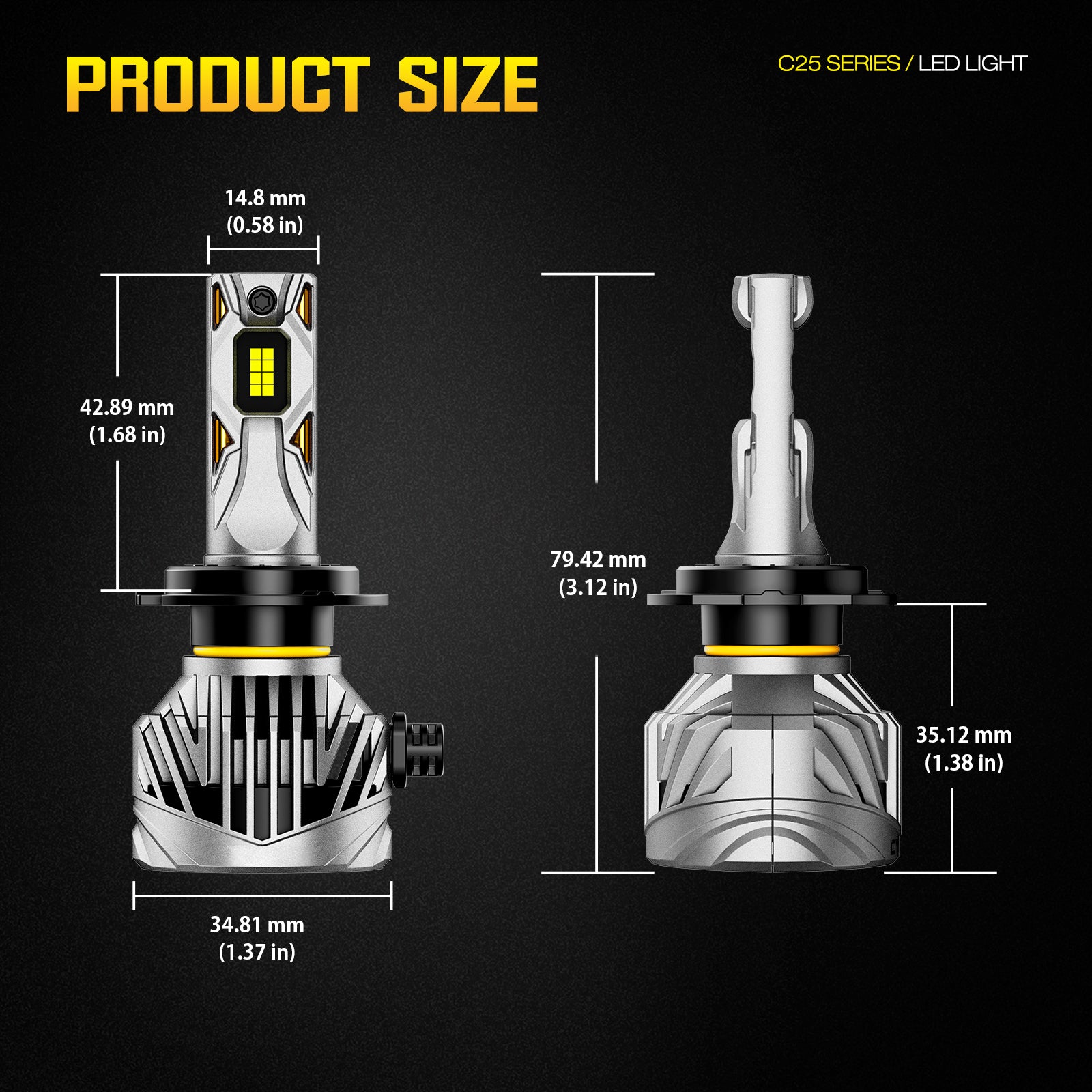 NOEIFEVO H7 Auto světlometová žárovka, 30 000 Lumenů, 130W, 6500K Bílá, IP68 Vodotěsná, 100 000 hodin životnosti, potkávací a dálkové světlo