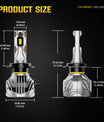 NOEIFEVO H7 Auto světlometová žárovka, 30 000 Lumenů, 130W, 6500K Bílá, IP68 Vodotěsná, 100 000 hodin životnosti, potkávací a dálkové světlo