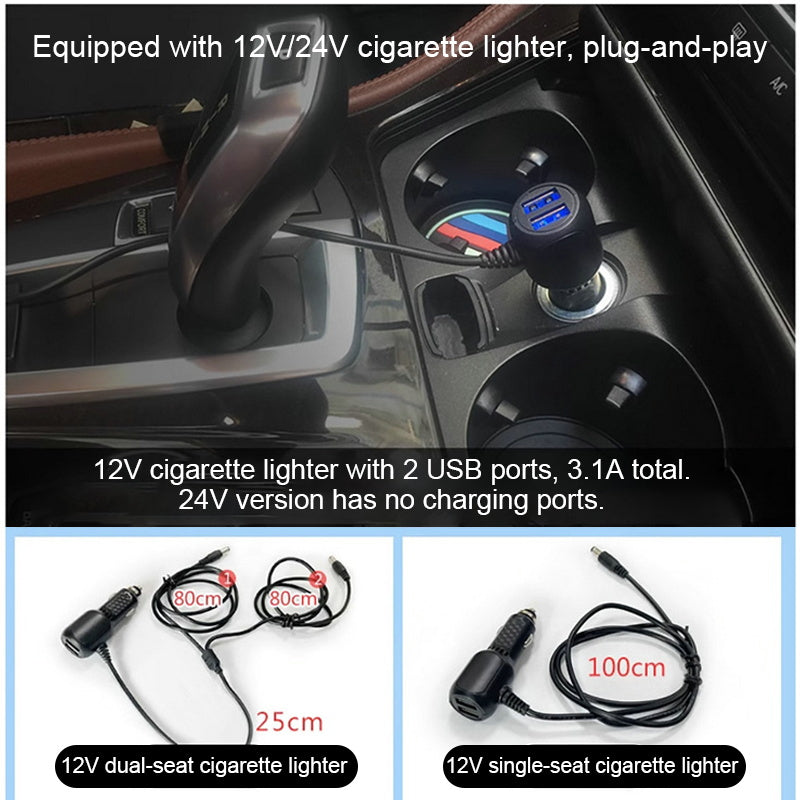 NOEIFEVO Auto Chladicí Potah Sedadla, Letní Chladicí Polštářek se 20 Ventilátory, Masáž, Ventilace, Potah Sedadla s Ventilátory, 12V/24V Auto Přední Sedadlo Chladicí Potah (Černý, 1 Kus)