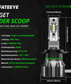 FATEEYE H7 LED -ajovalosarja 10000 lm 50 W kauko- ja lähivalo 6500 K valkoinen halogeeni (2 kpl)
