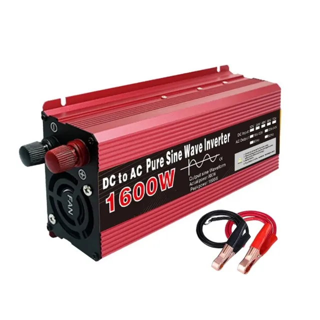 12 V AC 220 V puhdas siniaaltoinvertteri, 1000W, 1600W, 2200W, 3000W kannettava virtamuuntaja, autoaurinkoinvertteri